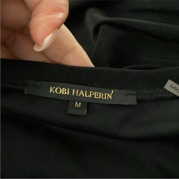 KOBI HALPERIN Elegant Black Ruched Sleeveless Top, M - Picture 8 of 9